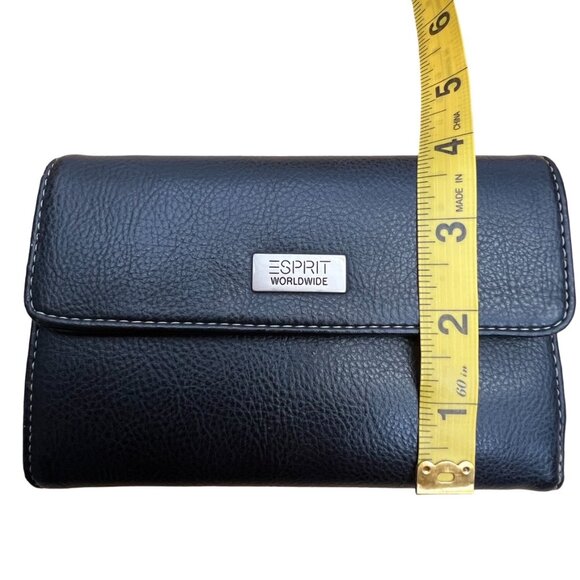 VTG 90s Esprit Black Vegan Leather Wallet - Picture 5 of 8